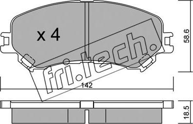 Fri.Tech. 1111.0 - Əyləc altlığı dəsti, əyləc diski furqanavto.az