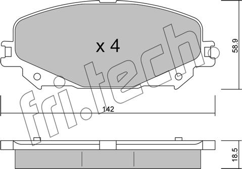 Fri.Tech. 1176.0 - Əyləc altlığı dəsti, əyləc diski furqanavto.az