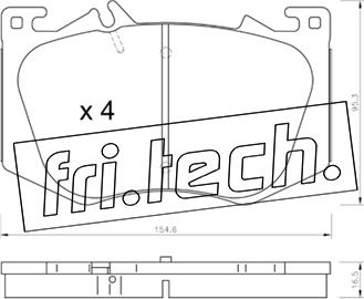 Fri.Tech. 1269.0 - Əyləc altlığı dəsti, əyləc diski furqanavto.az