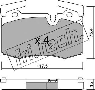 Fri.Tech. 846.0 - Əyləc altlığı dəsti, əyləc diski furqanavto.az