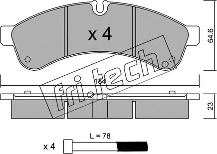 Fri.Tech. 868.0 - Əyləc altlığı dəsti, əyləc diski furqanavto.az