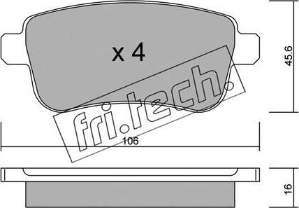 Fri.Tech. 834.0 - Əyləc altlığı dəsti, əyləc diski furqanavto.az