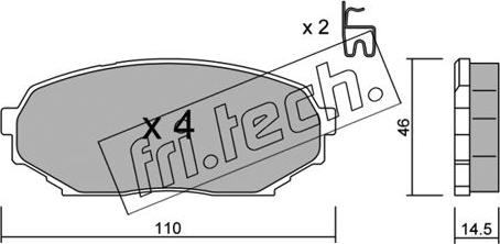 Fri.Tech. 397.0 - Əyləc altlığı dəsti, əyləc diski furqanavto.az