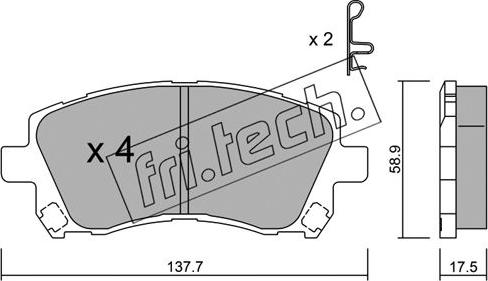 Fri.Tech. 305.0 - Əyləc altlığı dəsti, əyləc diski furqanavto.az