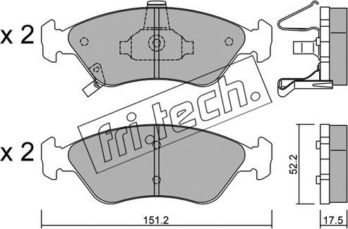 Fri.Tech. 380.0 - Əyləc altlığı dəsti, əyləc diski furqanavto.az