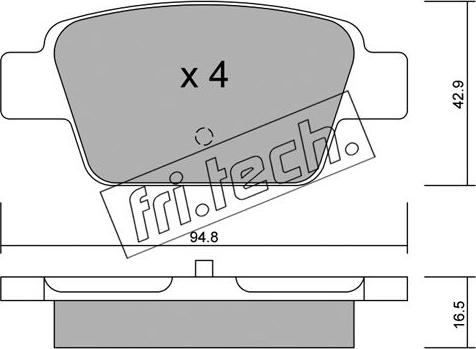 Fri.Tech. 332.0 - Əyləc altlığı dəsti, əyləc diski furqanavto.az