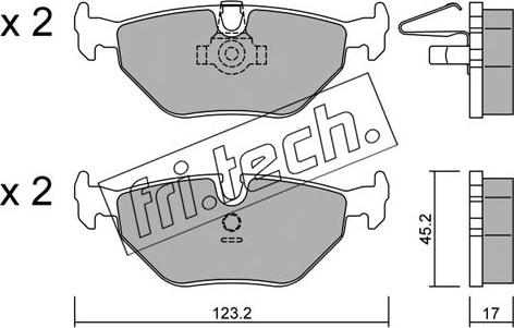 Fri.Tech. 219.0 - Əyləc altlığı dəsti, əyləc diski furqanavto.az