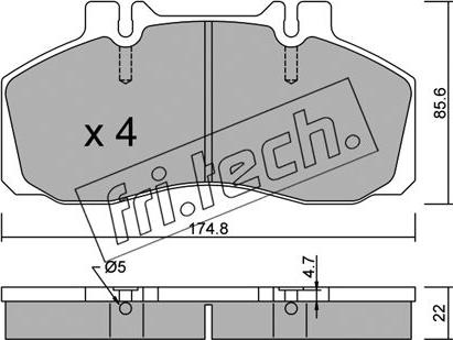 Fri.Tech. 275.0 - Əyləc altlığı dəsti, əyləc diski furqanavto.az