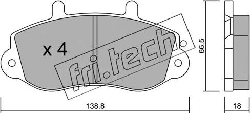 Fri.Tech. 273.0 - Əyləc altlığı dəsti, əyləc diski furqanavto.az