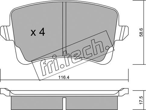 Fri.Tech. 792.0 - Əyləc altlığı dəsti, əyləc diski furqanavto.az