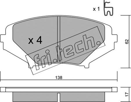 Fri.Tech. 748.0 - Əyləc altlığı dəsti, əyləc diski furqanavto.az