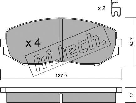 Fri.Tech. 782.0 - Əyləc altlığı dəsti, əyləc diski furqanavto.az