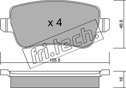 Fri.Tech. 722.0 - Əyləc altlığı dəsti, əyləc diski furqanavto.az