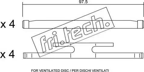 Fri.Tech. KIT.006 - Disk əyləc pedləri üçün aksesuar dəsti furqanavto.az