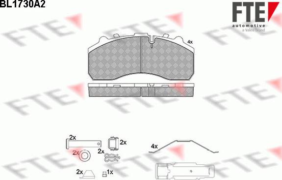 FTE 9500023 - Əyləc altlığı dəsti, əyləc diski furqanavto.az