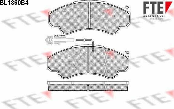 FTE 9010440 - Əyləc altlığı dəsti, əyləc diski furqanavto.az