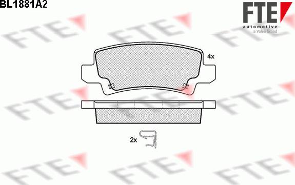 FTE BL1881A2 - Əyləc altlığı dəsti, əyləc diski furqanavto.az