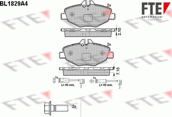 FTE 9010407 - Əyləc altlığı dəsti, əyləc diski furqanavto.az