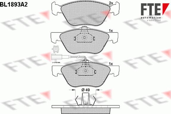 FTE 9010480 - Əyləc altlığı dəsti, əyləc diski furqanavto.az