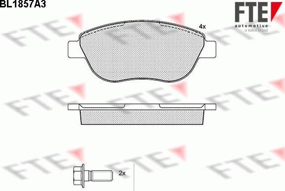 FTE 9010430 - Əyləc altlığı dəsti, əyləc diski furqanavto.az