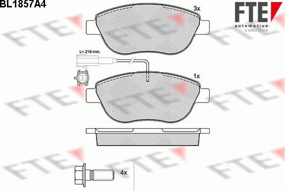 FTE 9010431 - Əyləc altlığı dəsti, əyləc diski furqanavto.az