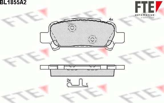 FTE 9010429 - Əyləc altlığı dəsti, əyləc diski furqanavto.az