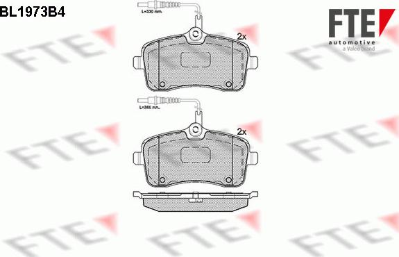 FTE 9010560 - Əyləc altlığı dəsti, əyləc diski furqanavto.az