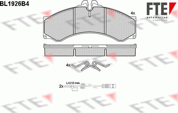 FTE 9010513 - Əyləc altlığı dəsti, əyləc diski furqanavto.az