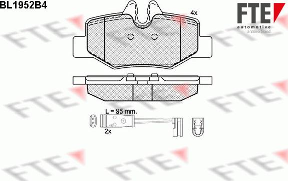 FTE 9010539 - Əyləc altlığı dəsti, əyləc diski furqanavto.az