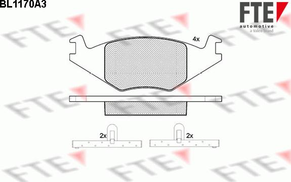 FTE BL1170A3 - Əyləc altlığı dəsti, əyləc diski furqanavto.az