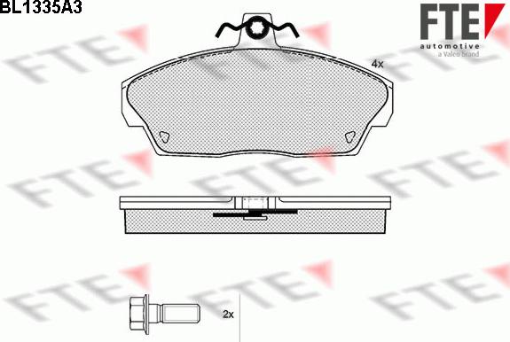 FTE 9010123 - Əyləc altlığı dəsti, əyləc diski furqanavto.az