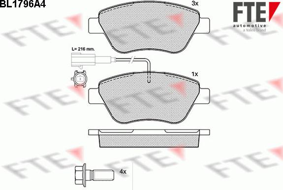 FTE 9010366 - Əyləc altlığı dəsti, əyləc diski furqanavto.az