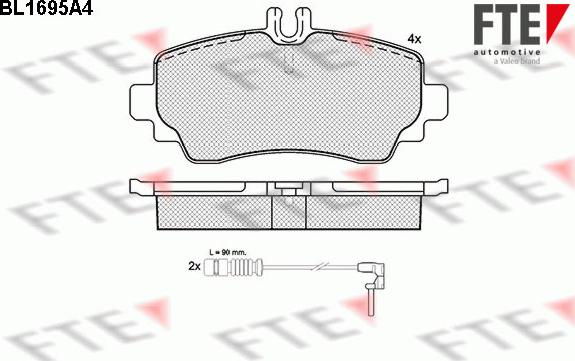 FTE 9010305 - Əyləc altlığı dəsti, əyləc diski furqanavto.az