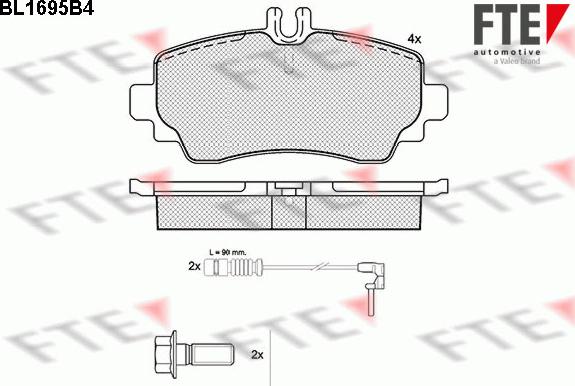 FTE 9010306 - Əyləc altlığı dəsti, əyləc diski furqanavto.az