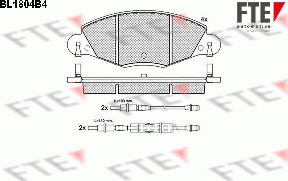 FTE BL1804B4 - Əyləc altlığı dəsti, əyləc diski furqanavto.az