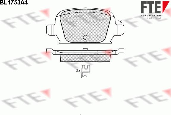 FTE 9010334 - Əyləc altlığı dəsti, əyləc diski furqanavto.az