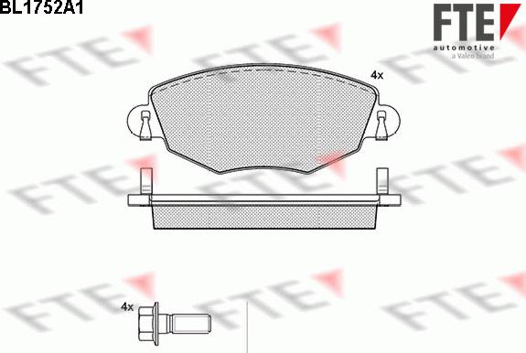 FTE 9010333 - Əyləc altlığı dəsti, əyləc diski furqanavto.az