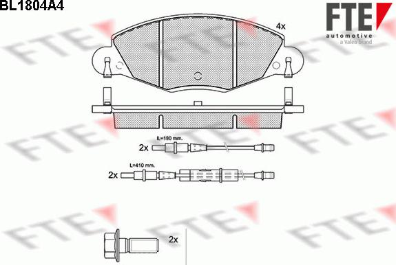 FTE BL1804A4 - Əyləc altlığı dəsti, əyləc diski furqanavto.az