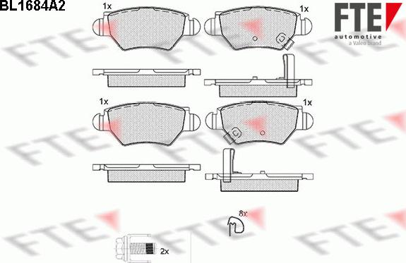 FTE 9010295 - Əyləc altlığı dəsti, əyləc diski furqanavto.az