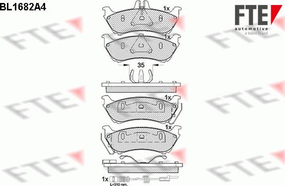 FTE 9010292 - Əyləc altlığı dəsti, əyləc diski furqanavto.az