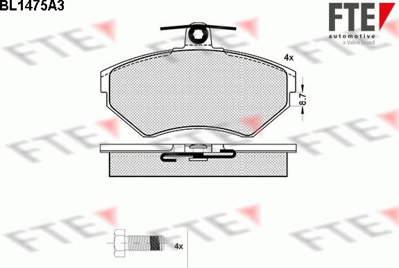 FTE 9010202 - Əyləc altlığı dəsti, əyləc diski furqanavto.az