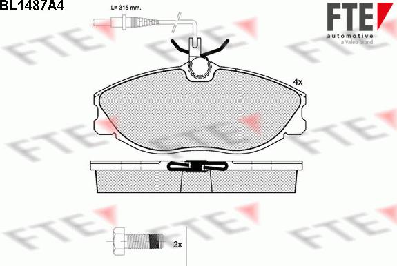 FTE BL1487A4 - Əyləc altlığı dəsti, əyləc diski furqanavto.az