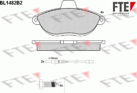 FTE 9010212 - Əyləc altlığı dəsti, əyləc diski furqanavto.az