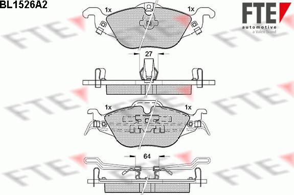 FTE 9010233 - Əyləc altlığı dəsti, əyləc diski furqanavto.az