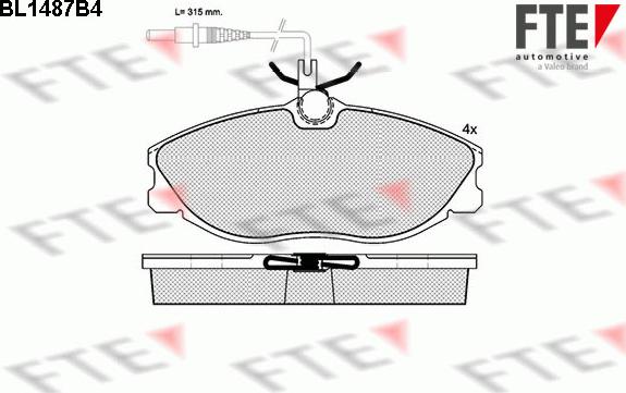 FTE 9010220 - Əyləc altlığı dəsti, əyləc diski furqanavto.az