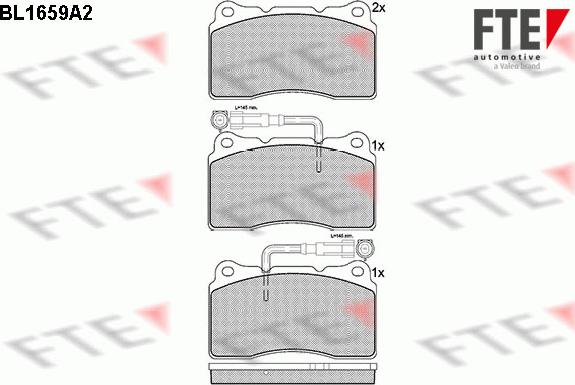 FTE BL1659A2 - Əyləc altlığı dəsti, əyləc diski furqanavto.az