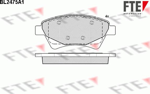 FTE 9010755 - Əyləc altlığı dəsti, əyləc diski furqanavto.az