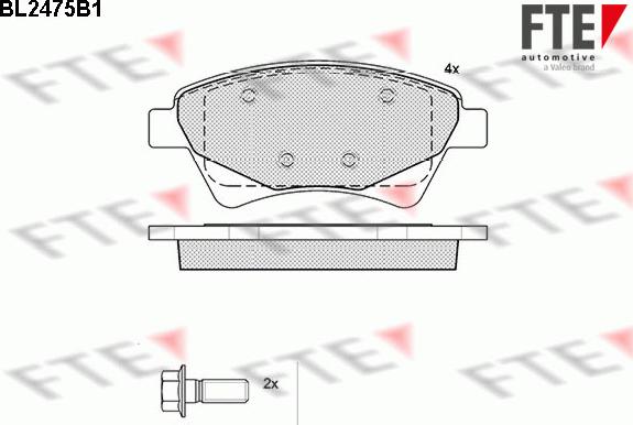 FTE 9010756 - Əyləc altlığı dəsti, əyləc diski furqanavto.az