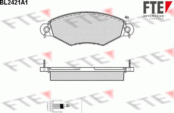 FTE 9010725 - Əyləc altlığı dəsti, əyləc diski furqanavto.az