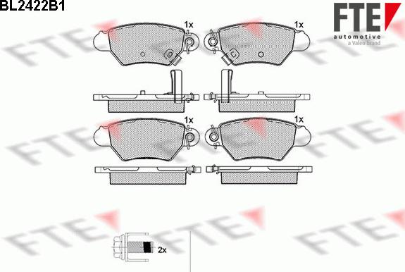 FTE 9010726 - Əyləc altlığı dəsti, əyləc diski www.furqanavto.az